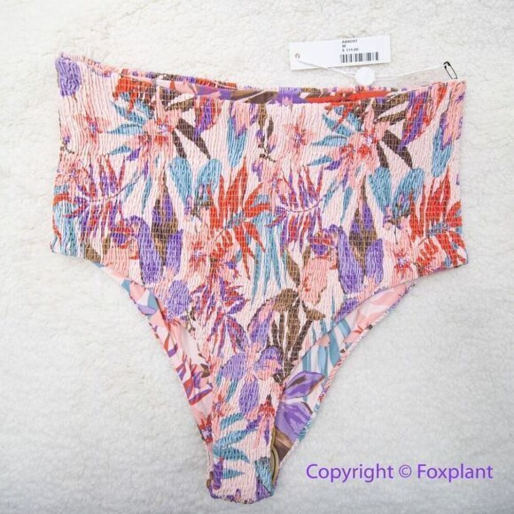 NEW Free People‎ Citrine Dakota aloha blooms floral bikini bottom, size M